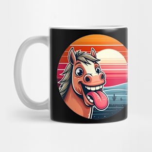 Relaxing horse at sunset Mug